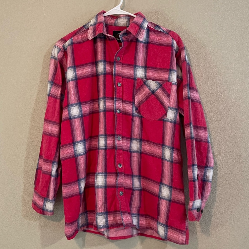 Red Plaid 100% Cotton Flannel Shirt